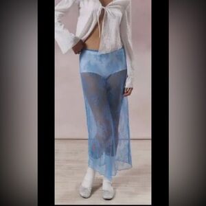Urban Outfitters Blue Sheer Maxi Skirt